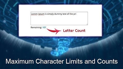 Letter Count | How to Limit the Number of Character in Textarea jQuery