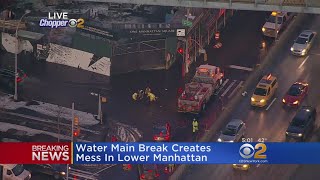 Water Main Break Creates Mess In Lower Manhattan