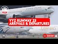 Runway 23 Arrivals and Departures at YYZ with ATC!