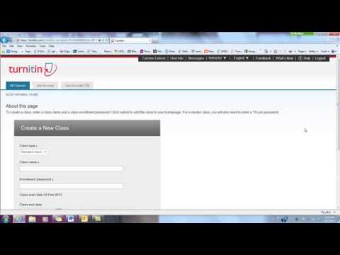 Acceder a Turnitin y crear clase - YouTube