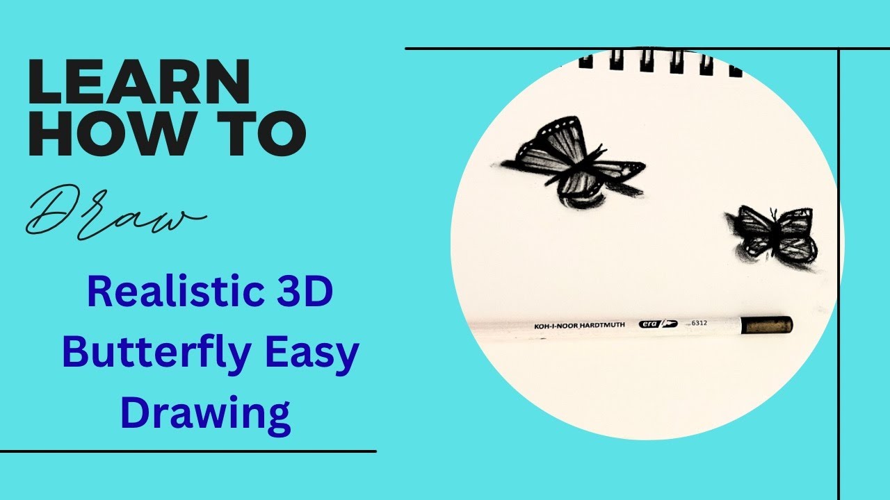 Realistic Shading of Butterfly | Easy 3D Shading by Charcoal and Graphite Pencil | Beginner drawing