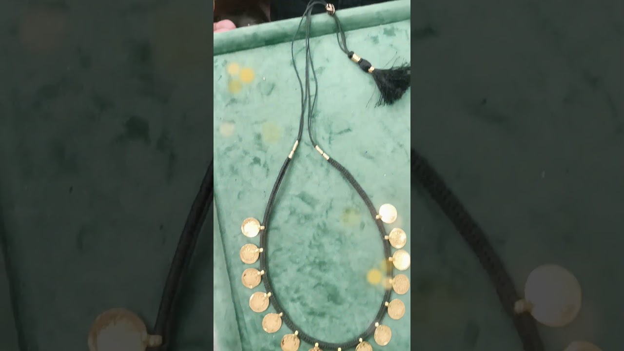 Elegant and Divine✨Custom Black Thread Necklace with Lakshmi Dollar.A Perfect Blend of Tradition 🪄