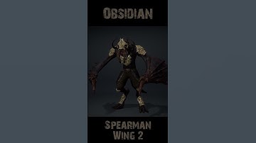 Obsidian Spearman Wing2 360 #character #rogerkint #3d #animation #gaming #unity #unreal #obsidian