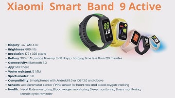Xiaomi Smart Band 9 Active  - quick install setup - menu