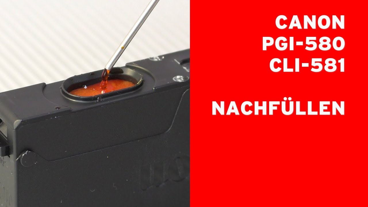 Update Canon PGI-580 CLI-581 Tintenpatronen nachfüllen Tintenfüllstand deaktivieren