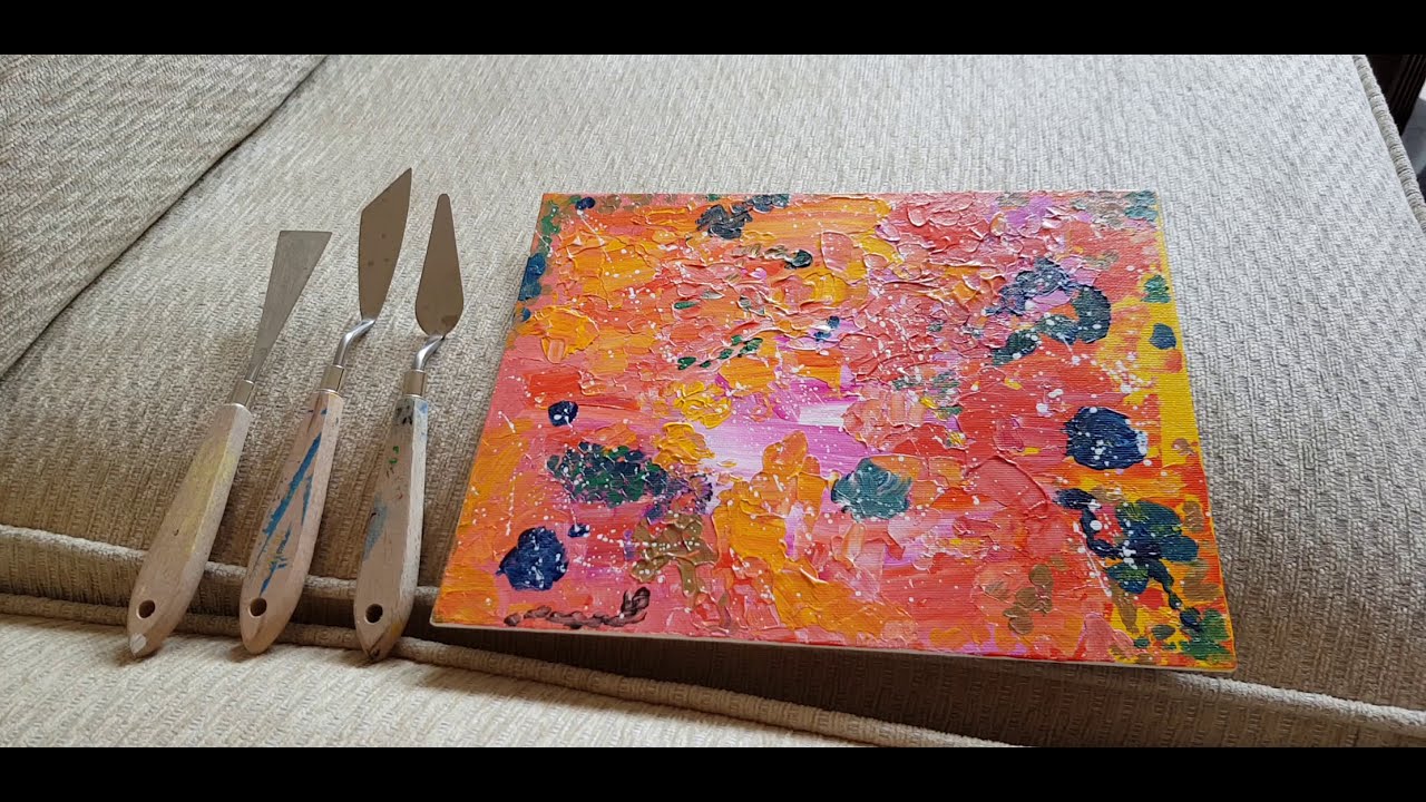 Abstract Acrylic Painting using Palette Knife - YouTube