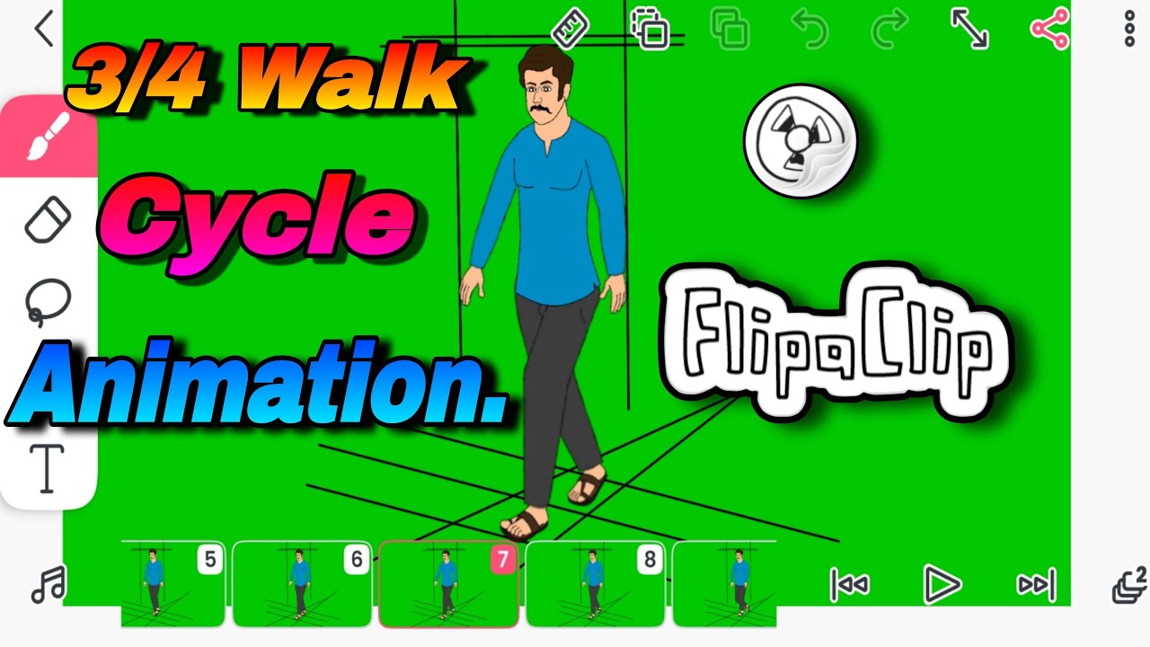 How To Make 3/4 Walk Cycle Animation In Mobile. - YouTube