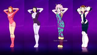 Fortnite BAILE INoLVIDABLE Emote Atom Eve Dupli Kate Mina Ashido Ochaco Thicc 🍑😜🥵 Who Won ?