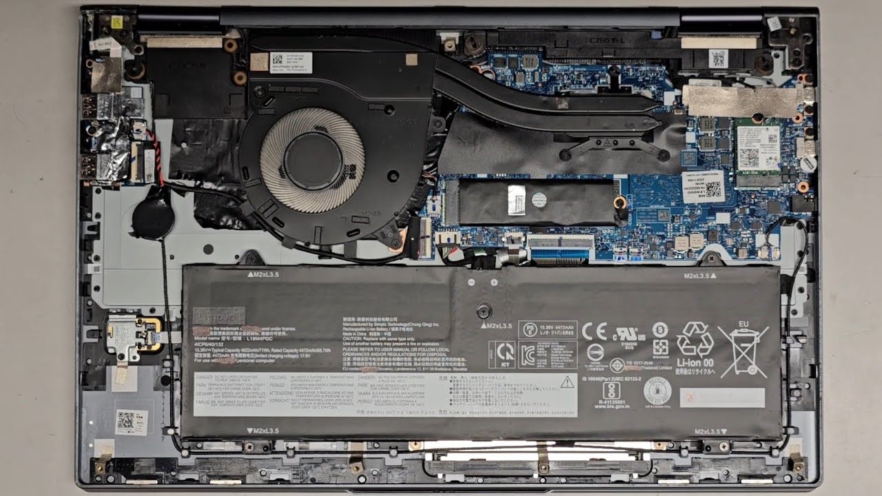 Lenovo Yoga 7 15ITL5 Disassembly (No RAM) SSD Hard Drive Upgrade