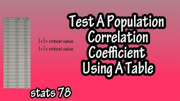 Using A Table To Test A Population Correlation Coefficient For Significance
