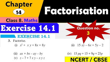 Exercise 14.1 |Question no.3| chapter 14 Factorisation | class 8 | Maths| NCERT