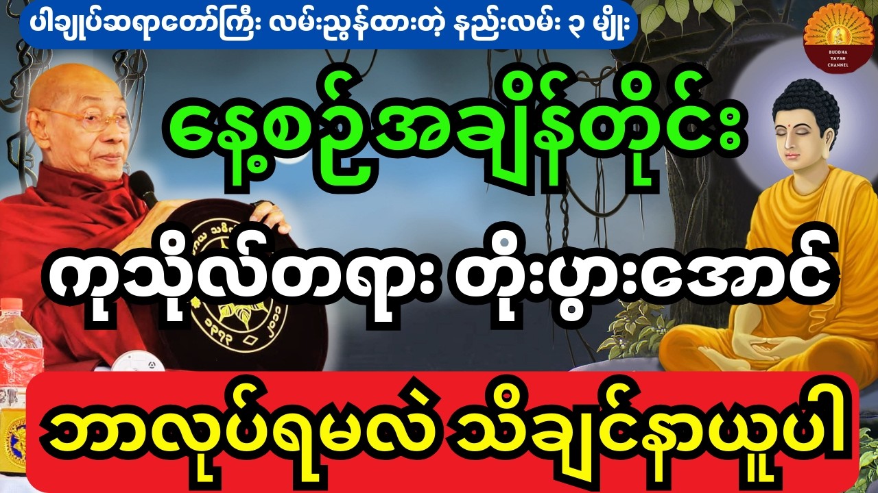 ပါချုပ်ဆရာတော်ကြီးလမ်းညွန်ထားတဲ့ နေ့စဉ်ဘ၀မှာ ကုသိုလ်တရားတွေတိုးပွားအောင်လုပ်ဆောင်ရမယ့် နည်းလမ်း ၃ ခု