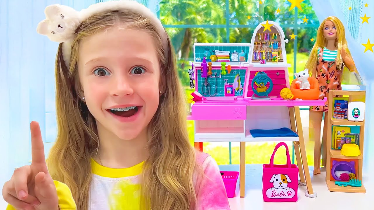 ناستيا وإيفلين تلعبان بالدمى والمزيد الحلقات مسلية