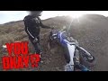 GIRL FALLS DOWN HILL ON MOTORCYCLE!