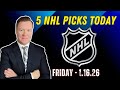 Friday 5 NHL Betting Picks | 1/16/26 | Vernon’s Expert Predictions