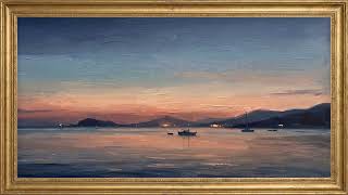 Sunset Sailboat Bay Frame TV Art | 4K Ambient Coastal Painting Wallpaper (2 Hours) screenshot 3