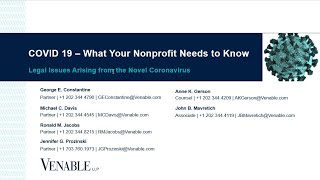 COVID 19 – What Your Nonprofit Needs to Know