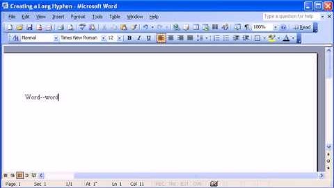 Creating a Long Hyphen