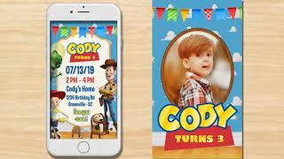Toy Story Invitation Toy Sotry Birt ay Invitation in Animated Card