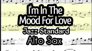 I'm In The Mood For Love Alto Sax Sheet Music Backing Track Play Along Partitura