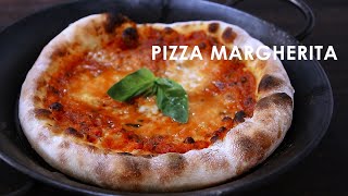 本格【ピッツァ・マルゲリータ】鉄パンと魚グリルで作る//Perfect Pizza Margherita with Iron frying pan and griller 80% hydration