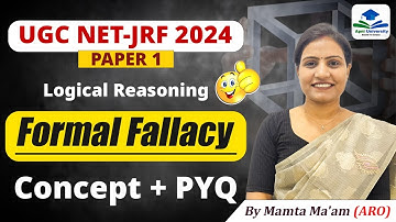 Formal Fallacy | Logical Reasoning | Paper -1 | NTA UGC NET | Apni University | By Mamta Ma