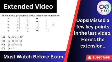 TN SET Previous Year Question Paper Solution | Jordan canonical form | #tnsetmaths #setexam2024