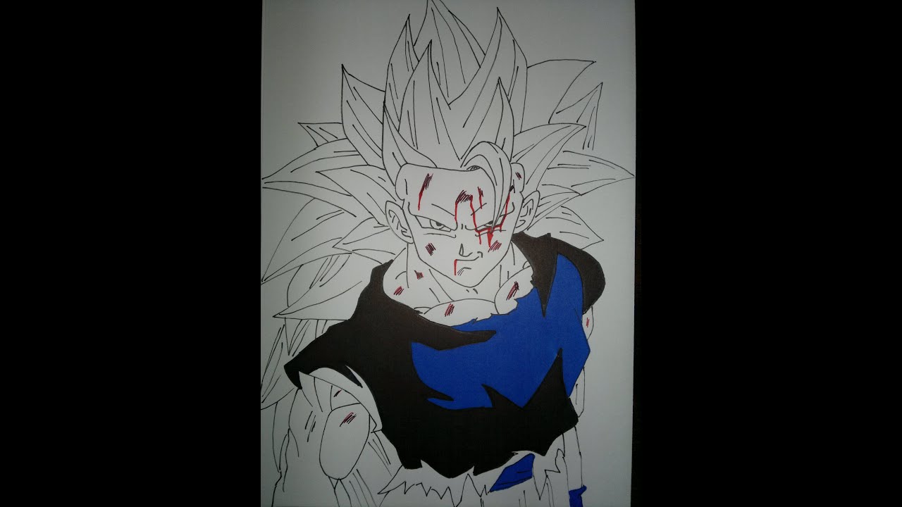 DRAWING GOKU SSJ3 FULL BODY.孫悟空SSJ3フルボディを描画する方法. - YouTube