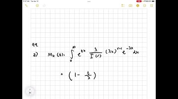 A random variable X has the gamma distribution f(x)=λ/Γ(r)(λx)^r-1 e^-…