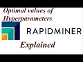 The optimal values of hyperparameters in ML algorithm