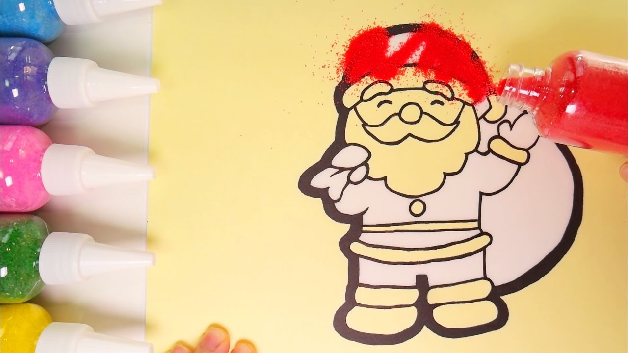 🎨Coloring 'Santa Claus🎅' with color sand｜Painting｜Animation - YouTube