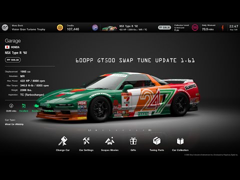 Gran Turismo 7] Honda NSX'92 GT500 swap 600pp tunes U1.61 - YouTube