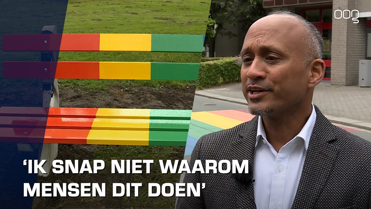 Regenboogbankje binnen 24 uur beklad