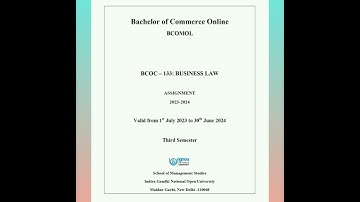 BCOC - 133 Business Law Solved Assignment 2023-24 Ignou