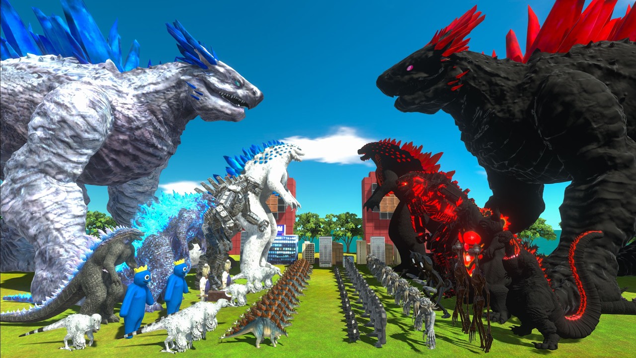 Evolution of Ice Shimo Godzilla VS Dark Evil Itself - Animal Revolt Battle Simulator