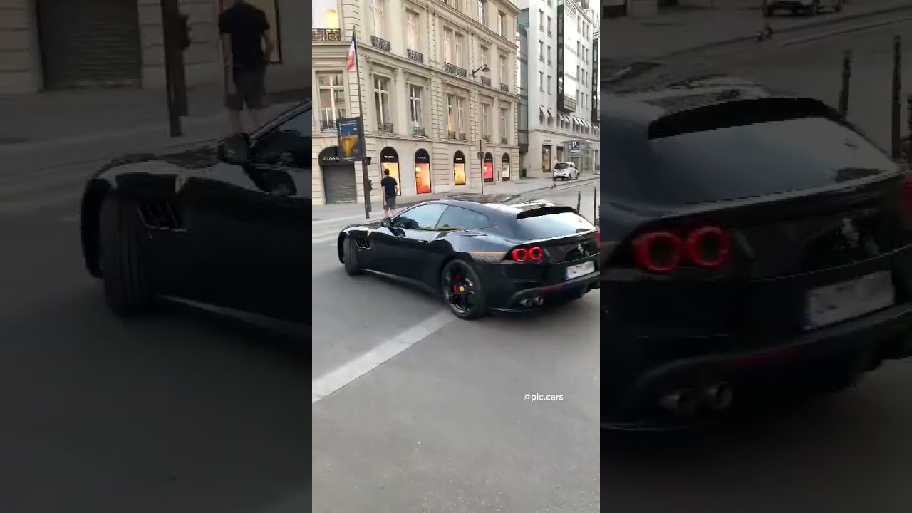 Neymar driving his Ferrari GTC4 Lusso in Paris 🖤🇫🇷 I @philibert lc