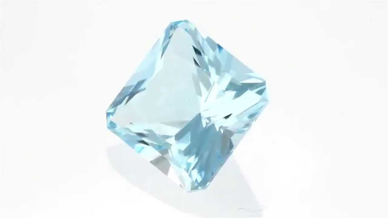 Incredible Fine Brilliant Deep Blue Aquamarine Gemstone, Square Cut, 2.