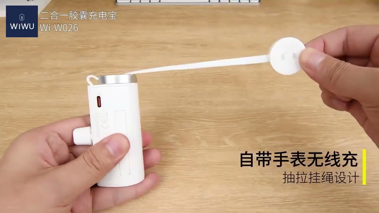 WiWU Wi-W026 2-in-1 Capsule 5000mAh USB-C Power Bank (USB-C) - White
