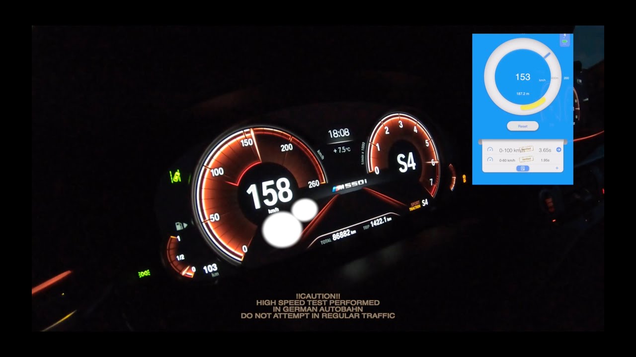 BMW M550 xDrive 462HP + Stage 1 | Acceleration 0-100 |100-200 | 0-200 ...