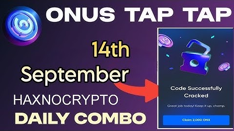 ONX Daily Code Today 14th September | ONUS TAP TAP TAP  Daily Code Today 🔥 | #onusdailycode   |
