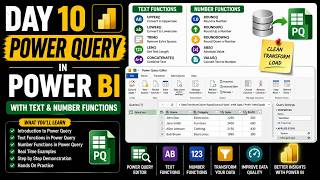 Day 10 of PowerBi | PowerQuery with Text and Number functions | Data Analytics Journey
