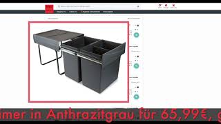 Schnäppchenbilliger Des Tages 05.09.24 - Emuca 2 X 20 L Küchenabfalleimer In Anthrazitgrau
