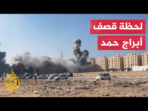 قصف إسرائيلي يستهدف أبراج حمد في خانيونس جنوب قطاع غزة