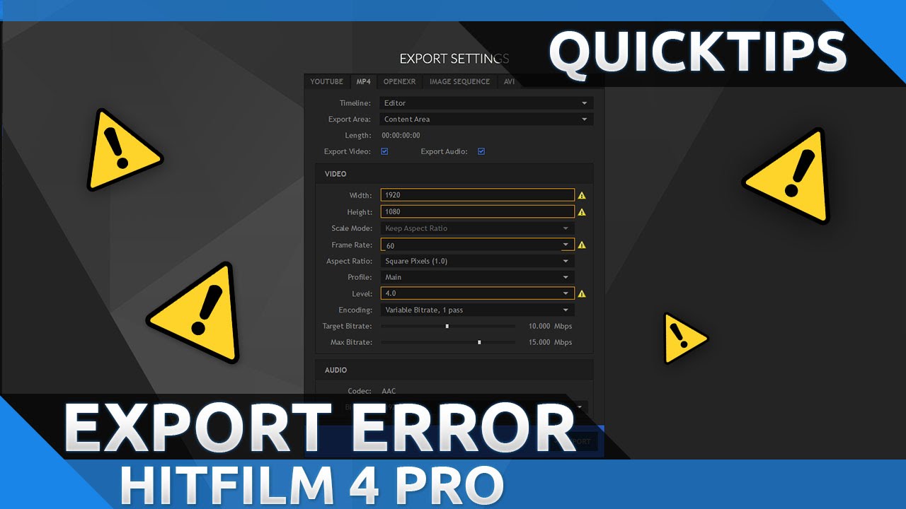 hitfilm pro demo how to export