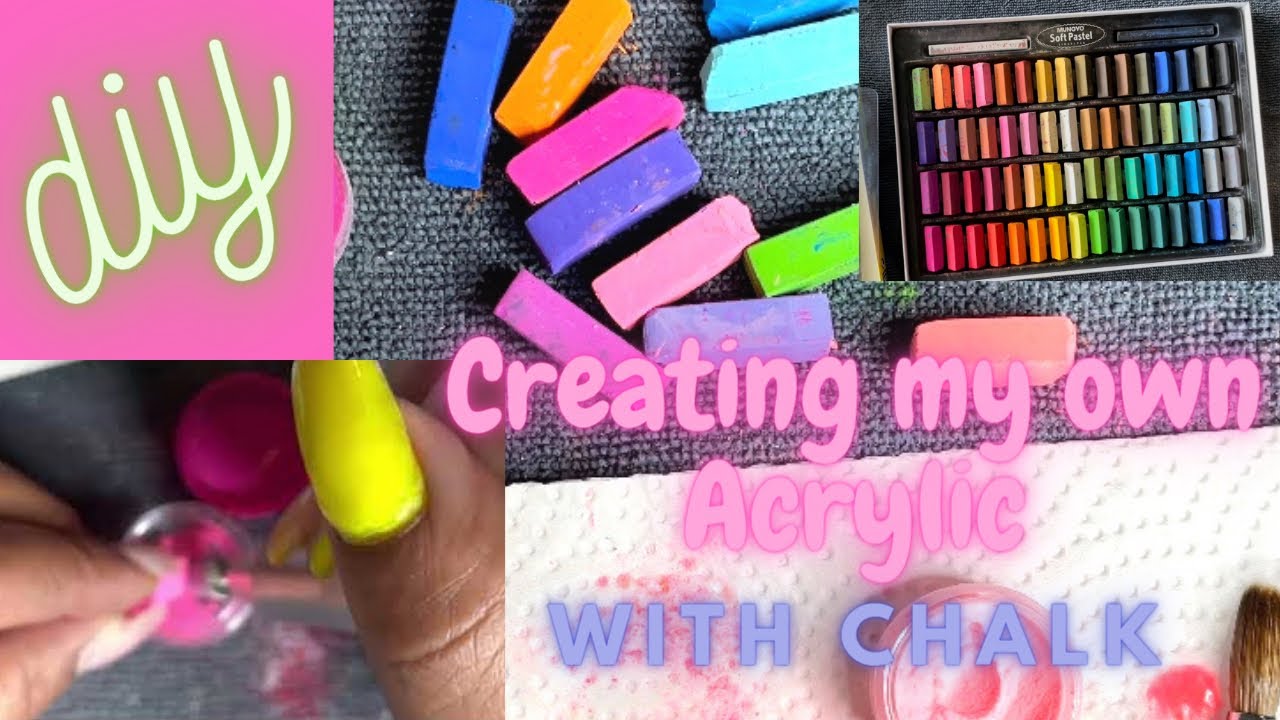 Making my own Color Acrylic with a Chalk Kit from Amazon Prime Nail DIY YouTube