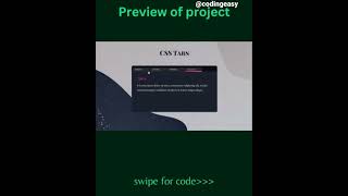 Responsive Tabs Using Html & Css👉 Source Code #coding #html #css  #shorts