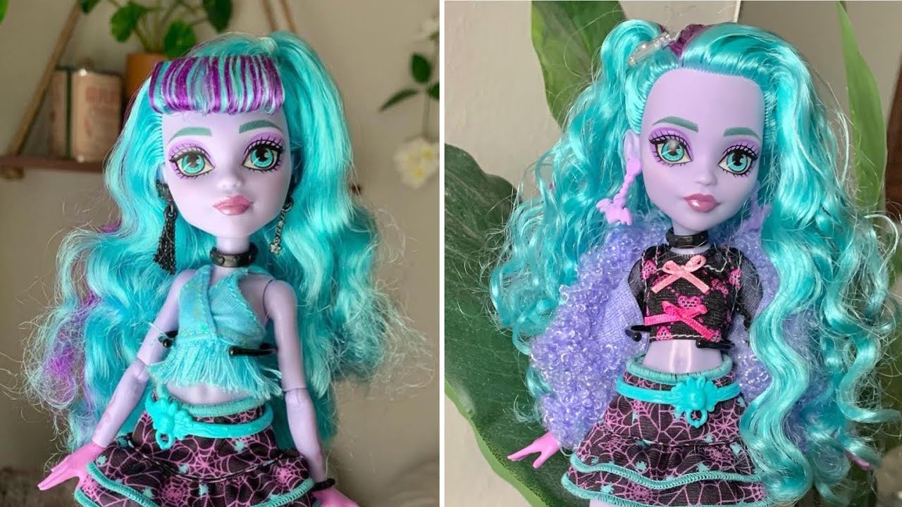 HAIR TUTORIAL / Monster High Twyla Bang Removal and Waves - YouTube
