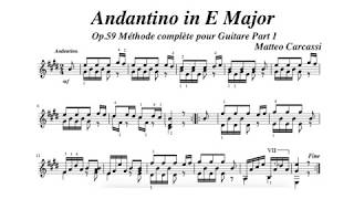 Matteo Carcassi Op.59 Andantino in E Major Method Part 1 played by Kiankou