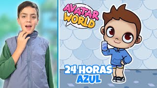 PASE 24 HORAS en un MUNDO de COLOR AZUL en AVATAR WORLD  | BenCat