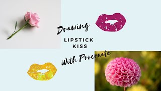 How to draw Lipstick Kiss With Procreate / Free Designs /Valentines Day Drawing Idea screenshot 2